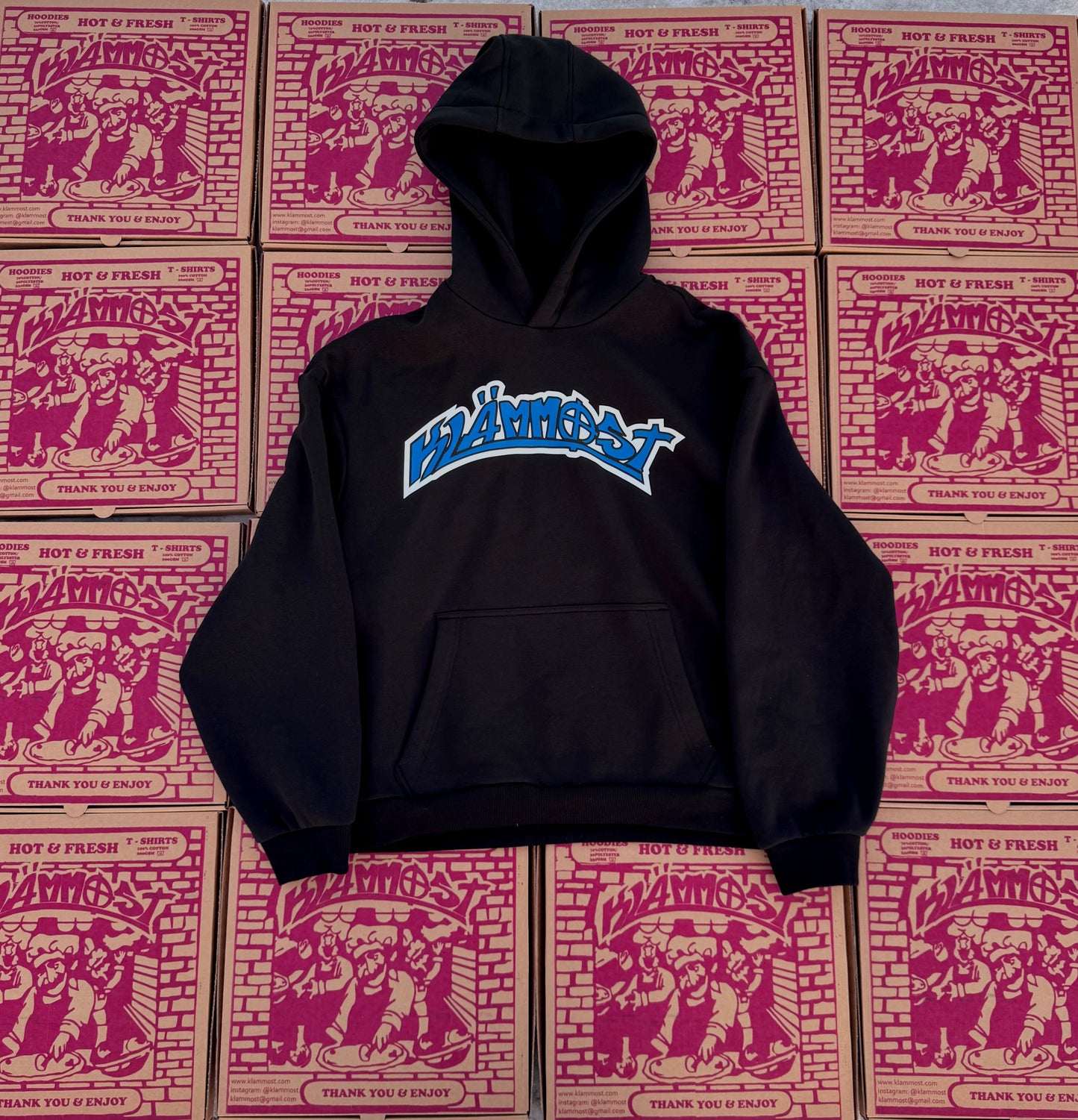 Klämmost - Black/Blue Shoota Hoodie