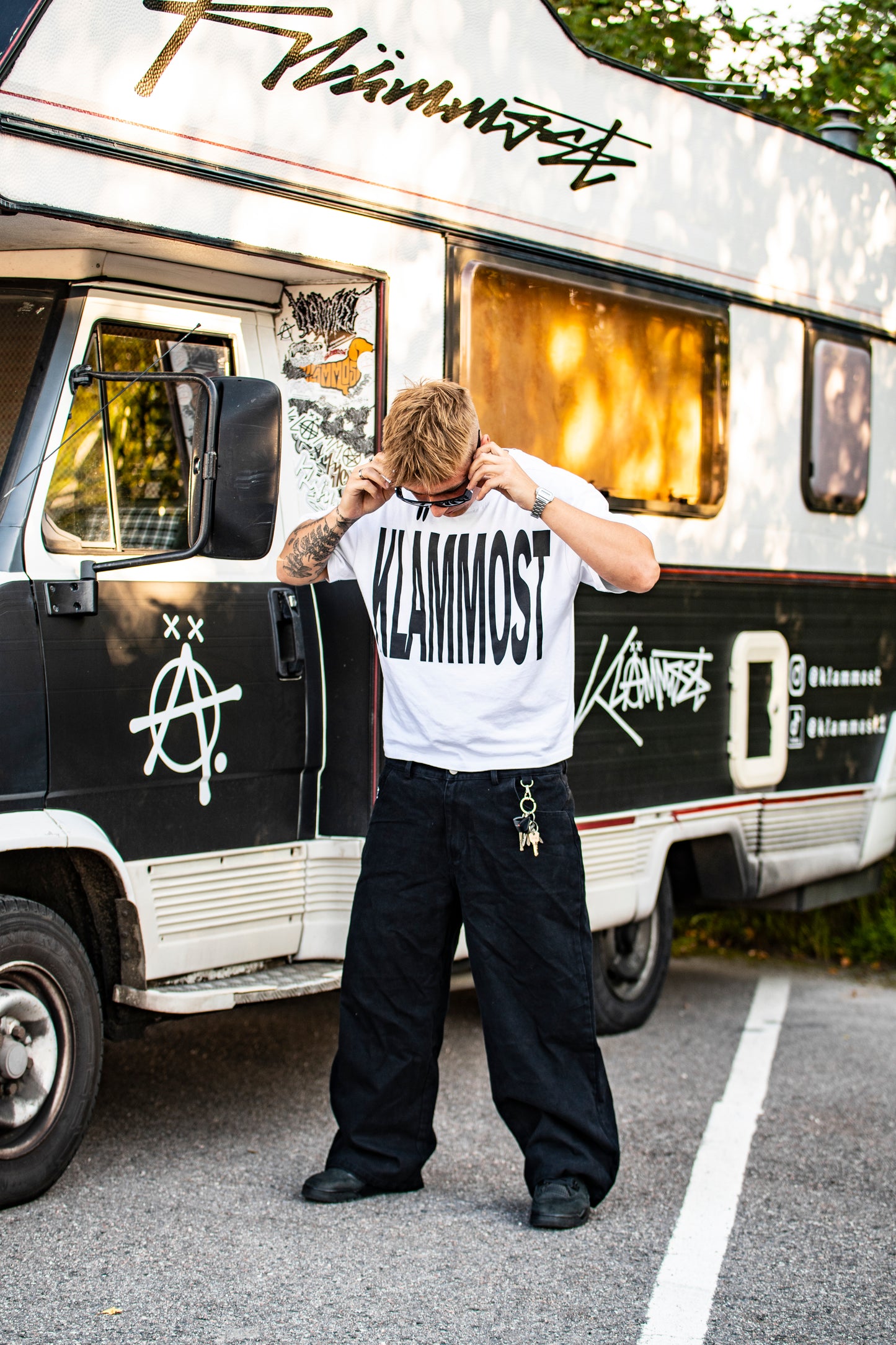 Klämmost - White stretch t-shirt