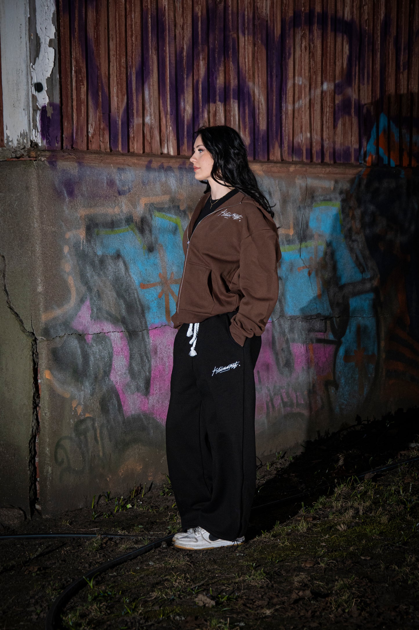 Klämmost - Brown track zip hoodie