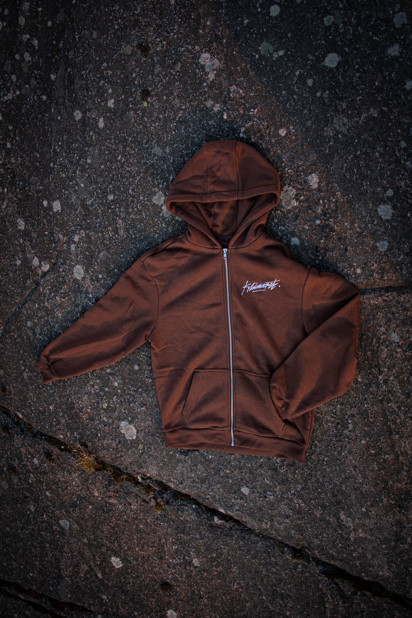 Klämmost - Brown track zip hoodie